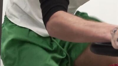 Perverted bloke gets fuckes on the bench by his gym buddy