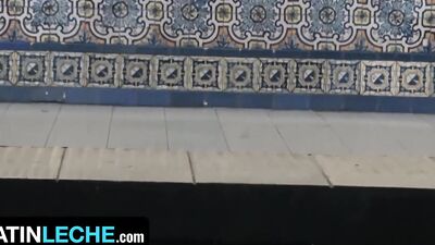 Cock hungry tattooed bloke gets fucked in amateur outdoor 3some