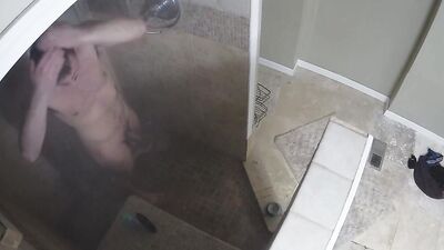 Amateur chap was caught with CCTV while taking a shower