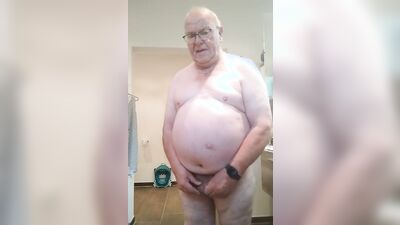 Perverted stepdad is flashing his small willy in front of the camera
