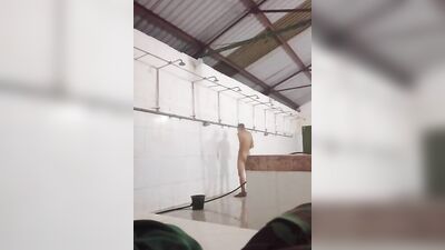 Skinny chap is playing with his cock in this hot solo performance