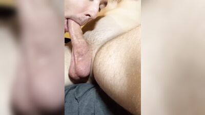 Cock hungry amateur bloke is giving his mate a bj