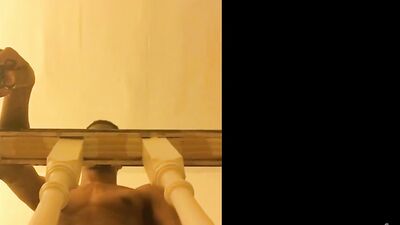 Dude films himself while stroking his enormous dong in this homemade footage