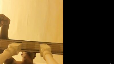 Dude films himself while stroking his enormous dong in this homemade footage