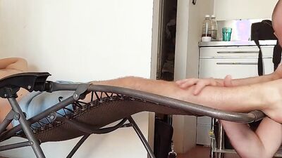Amateur chap gets his feet licked by a perverted next door bud