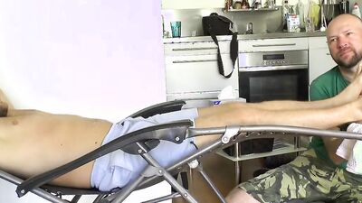Amateur chap gets his feet licked by a perverted next door bud