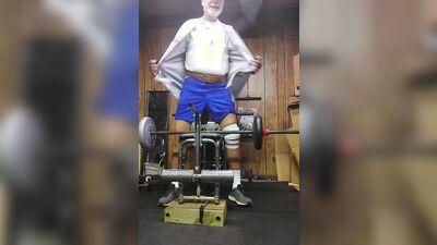 Perverted grandpa is working out in front of the cam
