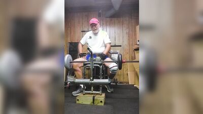 Perverted grandpa is working out in front of the cam