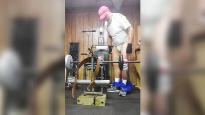 Perverted grandpa is working out in front of the cam