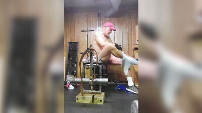Perverted grandpa is working out in front of the cam