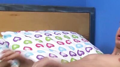 Skinny twink bends on the couch and gets fuckes by his stepbrother