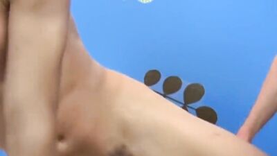 Skinny twink bends on the couch and gets fuckes by his stepbrother