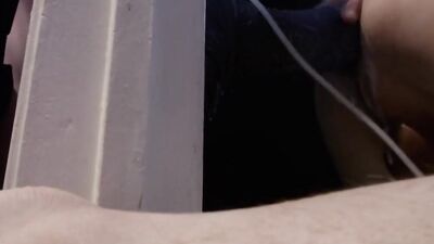 Amateur bloke gets his oily ass rammed on a huge dildo