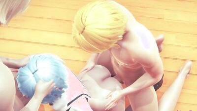 Anime femboy gets his tight hole destroyed with boyfriend's wood