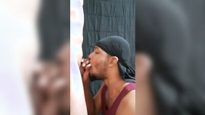 Horny bloke is sucking his mate's hard cock in this amateur video