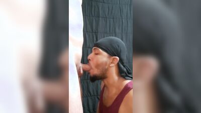 Horny bloke is sucking his mate's hard cock in this amateur video