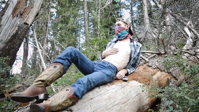 Peacock King plays with his dong deep inside the forest
