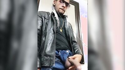 Amateur African dude is flashing his huge cock in camera