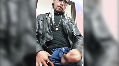 Amateur African dude is flashing his huge cock in camera