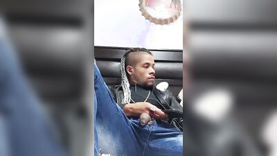 Amateur African dude is flashing his huge cock in camera