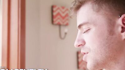 Cute twink is riding horny stepbrother's phallus in the bedroom