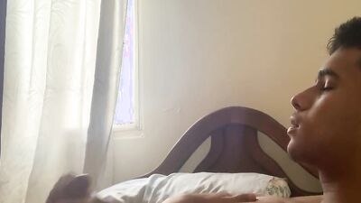 Cute Latino teen is playing with his willy in this homemade footage