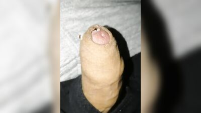 Close-up homemade video of a chap stroking his hard prick