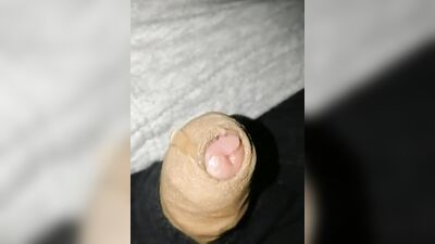 Close-up homemade video of a chap stroking his hard prick
