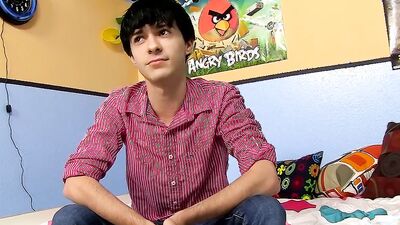 Pretty college dude is flashing his ass inside the dormitory room