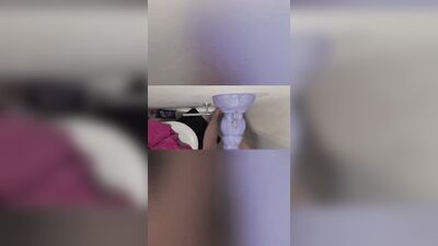 Amateur lad gets his tight ass destroyed with a huge dildo