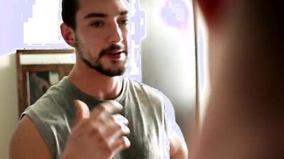 Horny dude is riding his stepbrother's pecker inside the bedroom