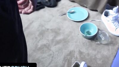 Cute twinks bents and gets fucked in this homemade video