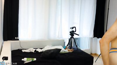 Cute teen his playing with his perverted photographer's hard prick