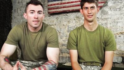 Two naughty army buds are having sex in this hot scene