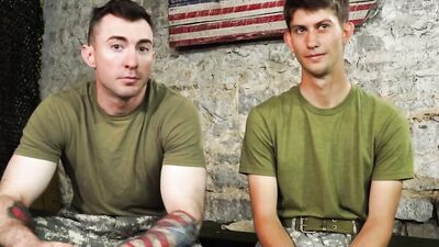 Two naughty army buds are having sex in this hot scene