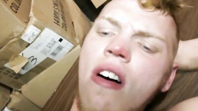 Blond fella sucks boyfriend's prick and gets his tight hole nailed