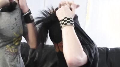 Two naughty emo chaps are having sex in this homemade footage