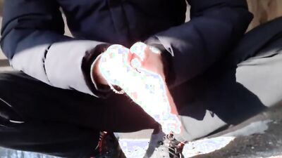 Perverted Russian plays with cock and condom in front of the cam