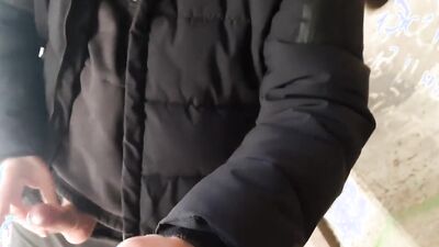 Perverted Russian plays with cock and condom in front of the cam