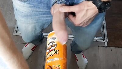 Russian chap is shoving his big dick into the can