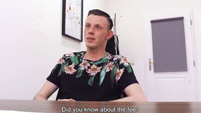 Skinny bloke is riding stranger's dong on a job interview