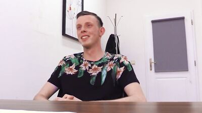 Skinny bloke is riding stranger's dong on a job interview