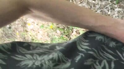 Two horny dudes are jerking their peckers out in the open