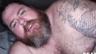 Perverted bear gets his salad tossed before some hard pounding