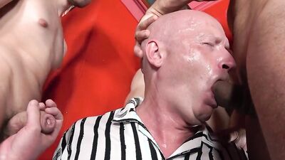 Josh Cavalin is sucking some hard caged cocks in this video