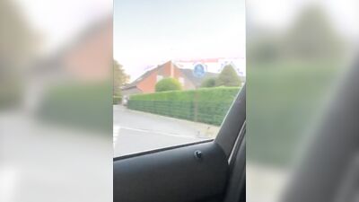 Amateur German teen chap is having some fun inside the car