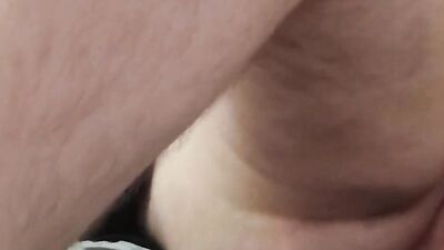 Chubby bloke is stroking his tiny pecker in front of the cam