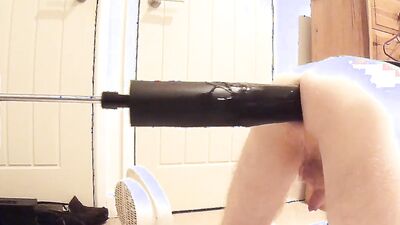 Amateur fellow gets his fuck hole destroyed with enormous black dildo