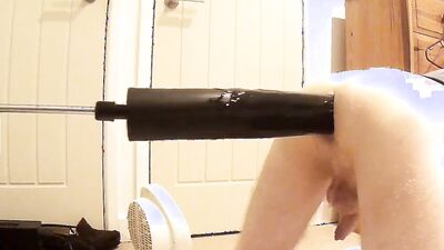 Amateur fellow gets his fuck hole destroyed with enormous black dildo