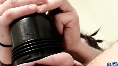 Longhaired college dude is playing with his pecker in this solo video